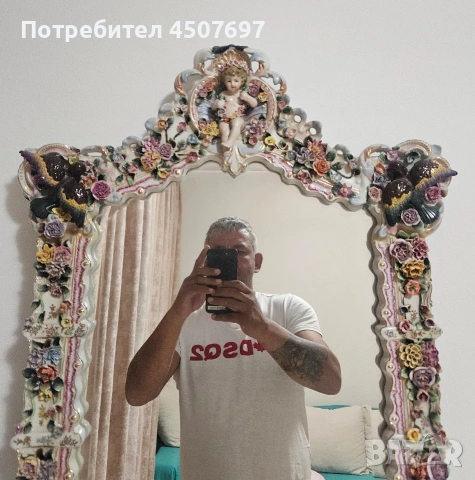 Огромно огледало от  порцелан., снимка 7 - Антикварни и старинни предмети - 54322958