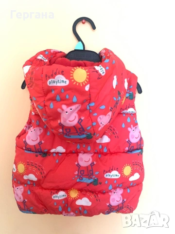 Грейка Peppa Pig 3-4 г (104 см) – като нова, топла, с качулка, снимка 2 - Детски якета и елеци - 54015621