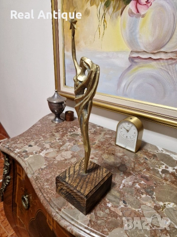 Страхотна антикварна бронзова пластика фигура статуетка скулптура , снимка 5 - Статуетки - 55075562