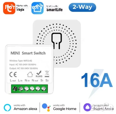 Смарт wi fi суич 16А