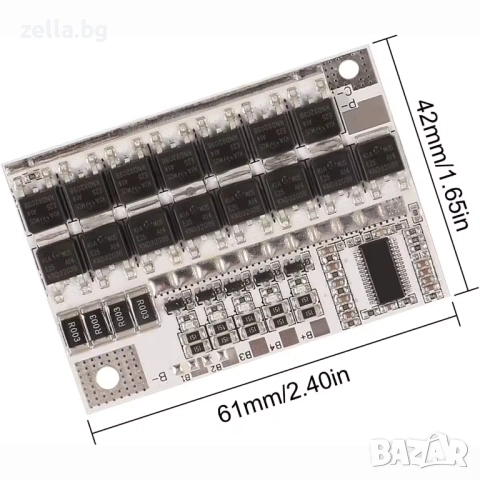 BMS 5S 100A 21V защитна платка за балансиране на Li-Ion 18650 батерии – за електроинструменти 10022, снимка 10 - Друга електроника - 54655985