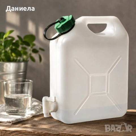 Туба за вода с кранче и дръжка 5L – Контейнер за къмпинг, каравана и градина, BPA Free, снимка 3 - Други стоки за дома - 54802300