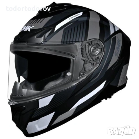 Мото каска SMK Typhoon Sparko 2026 вградени очила black/gray/white 149.90 лв. / 76.64 €