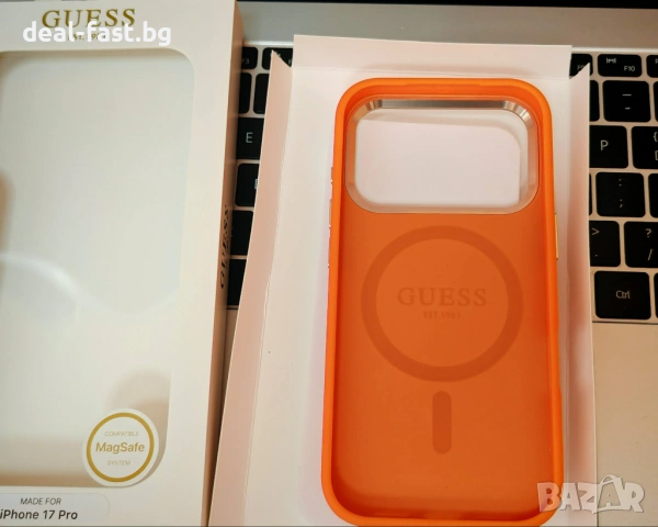 GUESS Калъф Кейс Magsafe за iPhone 17 Pro / Orange / Оригинал /, снимка 10 - Калъфи, кейсове - 54311932