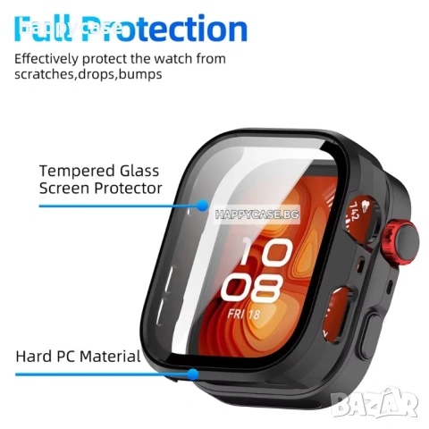 Huawei Watch Fit 5 / Fit 5 Pro / 360° Твърд пластмасов кейс с вграден протектор за екран, снимка 4 - Смарт часовници - 54766959