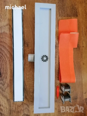 Линеен подов сифон 60 см за вграждане на плочка с въртящ се изход ф50, снимка 2 - ВИК - 54229496