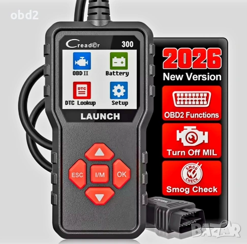 ​Автомобилна диагностика LAUNCH Creader 300 - 2026(най-нова версия) OBD2 скенер
