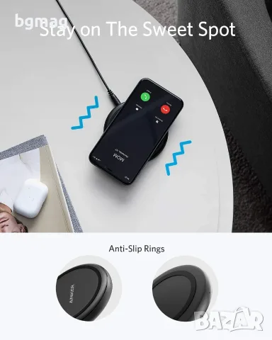 Anker PowerWave II Pad безжично зарядно-пад за телефон с безплатна доставка, снимка 7 - Оригинални зарядни - 55468203