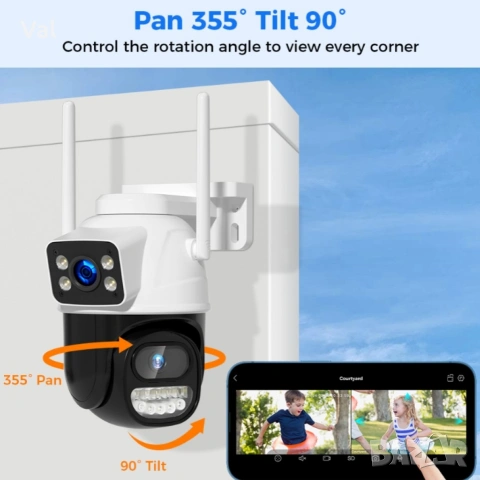 Външна 8MP WiFi Безжична Камера 4K,Автоматично проследяване,iCsee APP, снимка 2 - IP камери - 55163646
