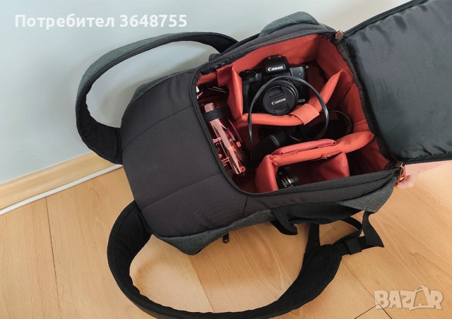 Canon EOS M50 + 2 обектива + раница + аксесоари / 4K / Vlog, снимка 2 - Фотоапарати - 54653160