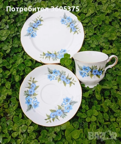 Тройни сетове за кафе, английски костен порцелан 