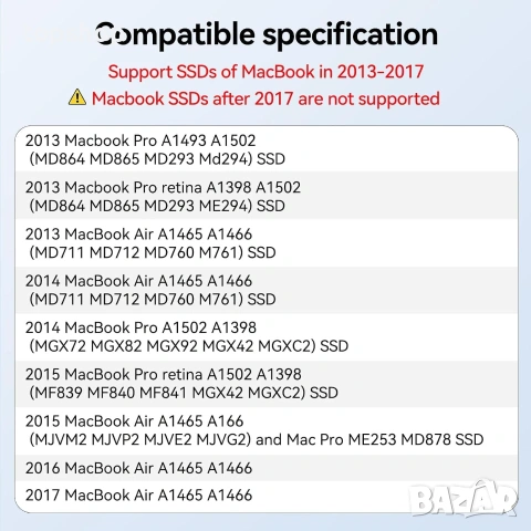 Външна Алуминиева Кутия за MAC SSD (12+16 PIN) ANYOYO USB-C 3.2 – Чисто нова (без опаковка)  , снимка 2 - Кабели и адаптери - 55071201