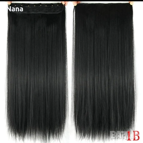 Черни треси екстеншън Дължина 60см Цена 21€, снимка 5 - Аксесоари за коса - 54183114