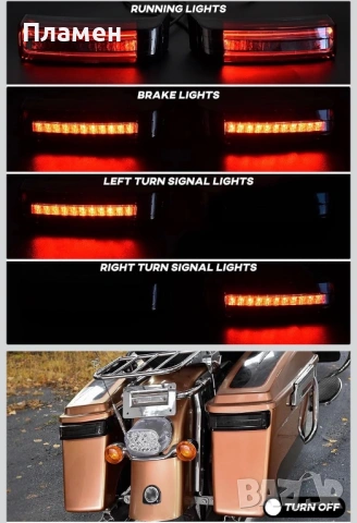 LED Стопове и Мигачи за Куфари Harley Touring 97-13 Red Lens, снимка 2 - Части - 54738739