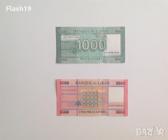 ⭐ Ливан 1000 ливри 2011-2016 / 5000 ливри 2012-2022 (виж описанието), снимка 2 - Нумизматика и бонистика - 54683906