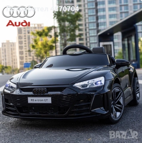 Акумулаторен джип Audi RS E-Tron GT 4X4 Licensed с меки гуми и кожена седалка 12V, снимка 2 - Детски велосипеди, триколки и коли - 55155662