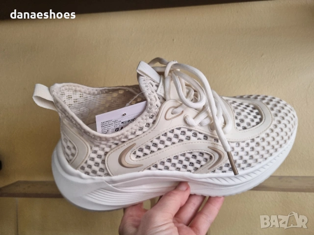 Дамски олекотени маратонки от дишаща материя в бежово , снимка 2 - Маратонки - 54148946