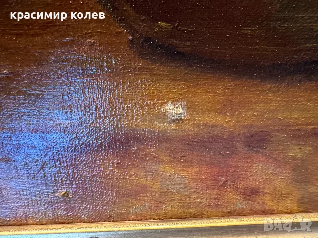 маслена картина натюрморт на рози в стъклена ваза/платно/, снимка 3 - Антикварни и старинни предмети - 55465393