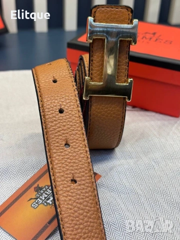 Колани hermes от естествена кожа в кутия на марката , снимка 3 - Колани - 54180506