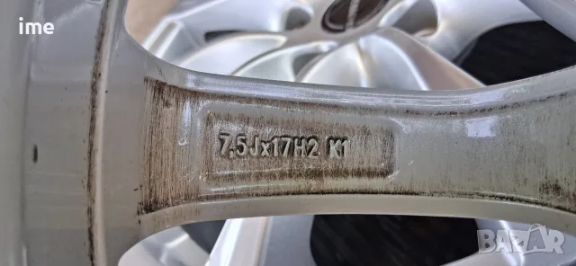 4бр ляти джанти 7.5J17 ЕТ48. Borbet. 5x112. Стават на Audi, Golf, Touran, Passat и др. Среден...., снимка 3 - Гуми и джанти - 55318440
