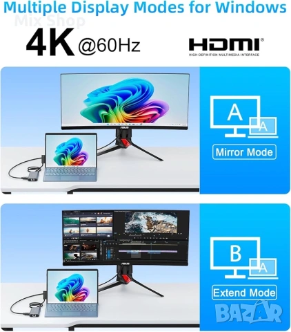 Нова Docking Station SD962 за Microsoft Surface – 10 в 1,USB-C PD 100, Etherner, 4k HDMI, снимка 5 - Друга електроника - 55119510