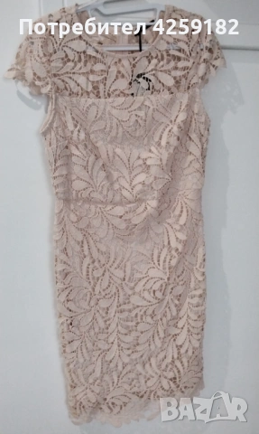 Стилна рокля в цвят пепел от рози, Нова!