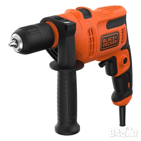 Black+Decker 1-скоростна ударна бормашина Beh200K (500 W, с безключов патронник от 2 части