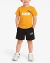 🧡 PUMA Minicats Tee And Shorts Set Orange/Black – Детски спортен комплект, снимка 1