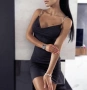 Елегантна Секси Прилепнала Дамска Рокля С Верижки Презрамки - Черна Или Червена Код Верона25, снимка 1