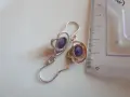 Сребърни обеци с естествени аметисти, снимка 2