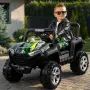 Детско електрическо бъги 4×4 с дистанционно, LED, USB и MP3 – 4 мотора, зелено, снимка 4
