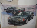 Mercedes Benz 190 E Знаме кола здравата кола дизеловия мотор бензинов двигател немска машина класика, снимка 1
