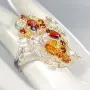 925 Сребърен пръстен с гранат подходящ за подарък, снимка 2