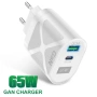 65W GaN зарядно устройство USB-C PD & USB-A QC 3.0 – Бързо зареждане за iPhone, Samsung 10326, снимка 17