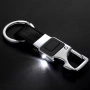 Луксозен ключодържател от естествена кожа с LED фенерче и отварачка за бутилки – Елегантен 10126, снимка 6