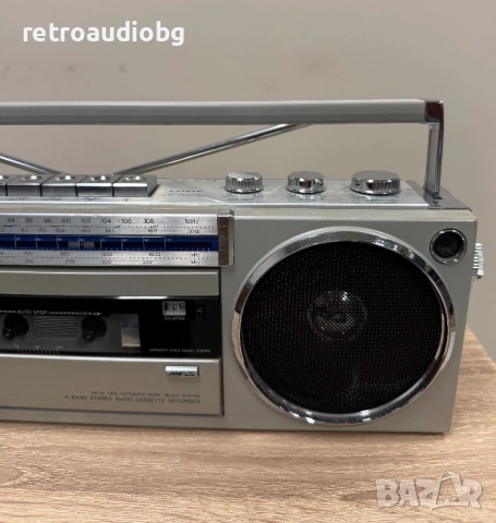 🔈Ретро радиокасетофон SANYO M 7750LG - mini boombox - Japan🔈, снимка 2 - Радиокасетофони, транзистори - 54638621