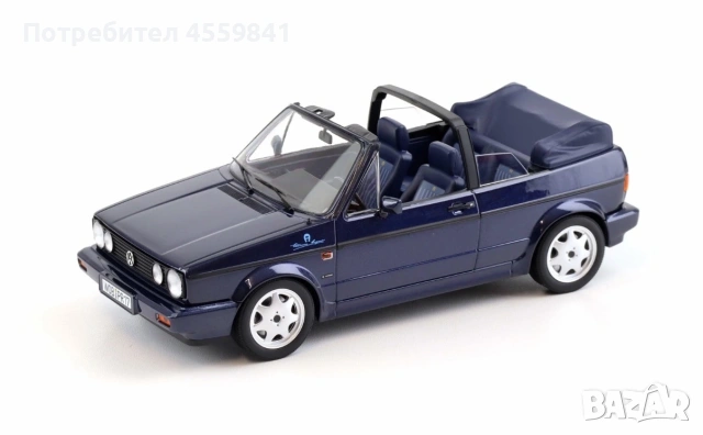 НОВ 1:18 Norev VW Golf 1 Cabriolet Etienne Aigner 1990 Midnight Blue Metallic - Limited 1 от 750 Бр