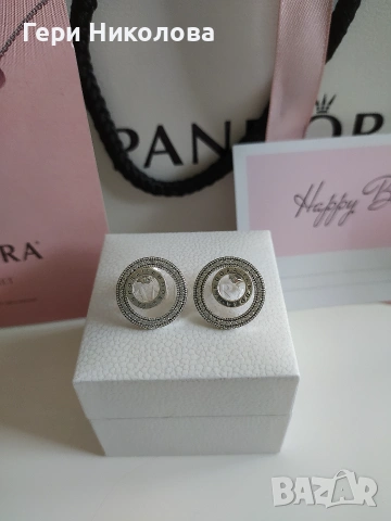 Сребърни обеци PANDORA S925 ALE +КУТИЯ
