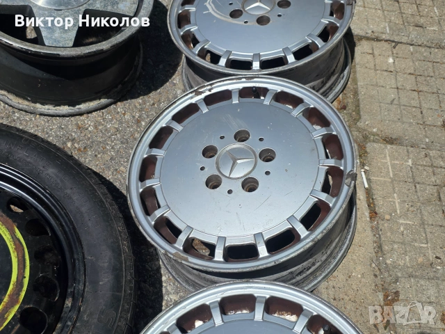 Лети джанти за Mercedes 15" 5x112 (W201 / W124) - 6Jx15 ET49 и Резервна гума патерица за 155/70/R17 , снимка 7 - Гуми и джанти - 55089729