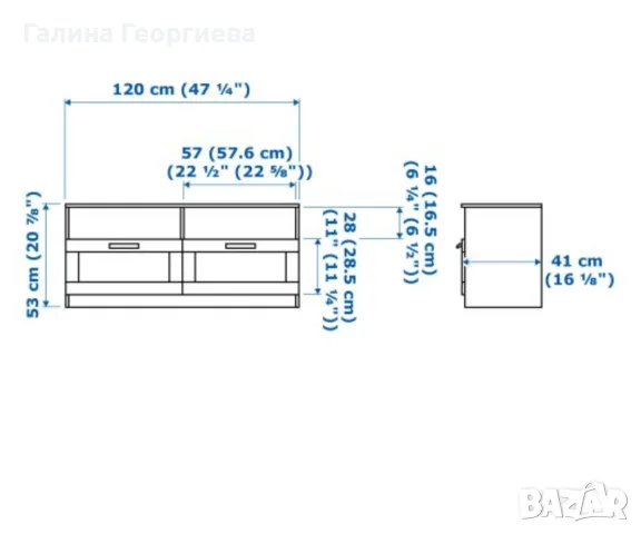Бял тв шкаф IKEA, снимка 2 - Шкафове - 55596351