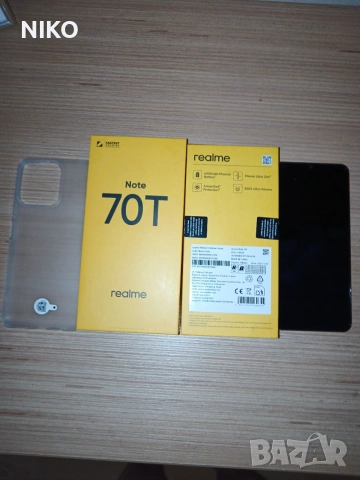 ПРОДАВАМ,НОВ Смартфон Realme Note 70T 4GB RAM 128GB ЗЛАТИСТ