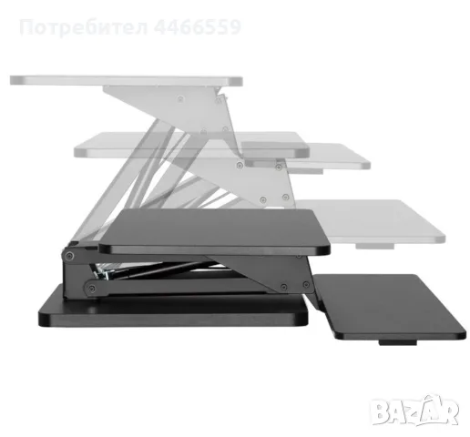 Регулируема стойка (height adjustable sit stand desk) за монитор и клавиатура McLean, снимка 7 - Работни маси и бюра - 55400337