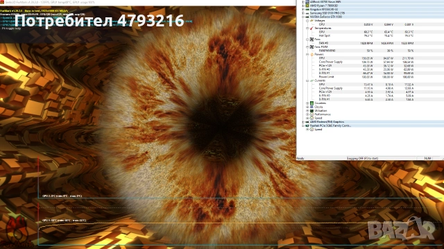 Видео карта ASUS ROG Strix 1080 8GB тествана Furmark 15min и сменени падове и паста, снимка 2 - Видеокарти - 55062447