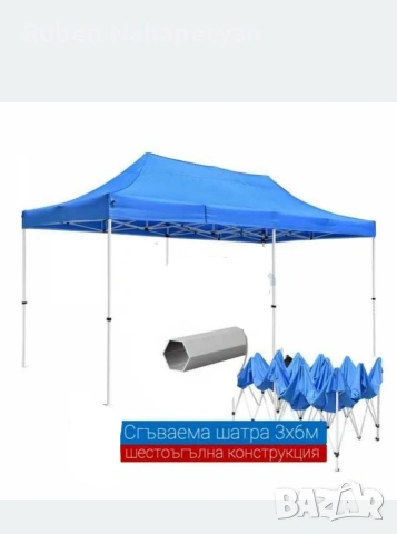 Шатра Лукс шестеграна бяло конструкция , снимка 8 - Градинска техника - 54093805