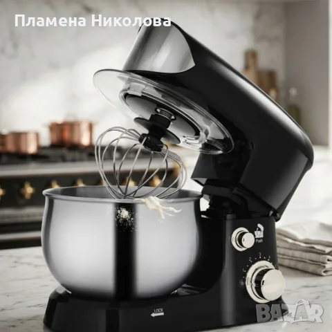 Мощен планетарен миксер 1200W с 6 скорости и неръждаема купа – готви като професионалист у дома, снимка 3 - Други - 55624585