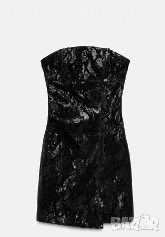 Кадифена мини рокля ZARA, снимка 2 - Рокли - 54393548