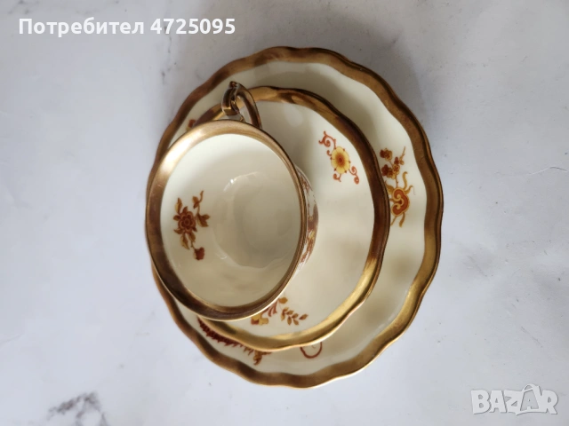 Троен полцеланов сет, снимка 5 - Чаши - 54489808