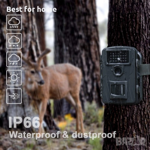 CooLife камера за лов 1080P 16MP - скорост на задействане 0.2s ъгъл 90° нощно виждане 65 фута , снимка 5 - Комплекти за видеонаблюдение - 55076643