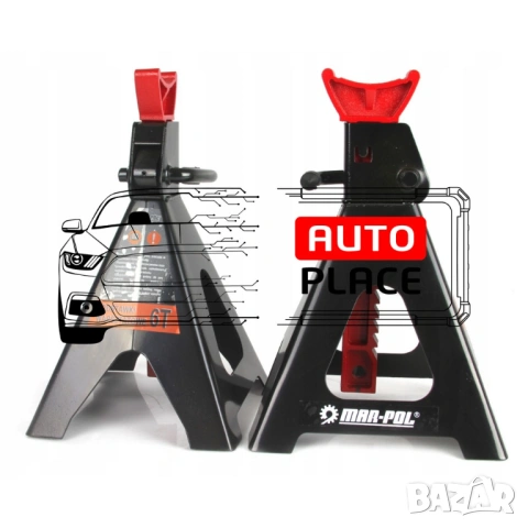 Комплект стойки за автомобил 6 тона 408 мм / 600 мм Mar-Pol, снимка 2 - Други инструменти - 54036006
