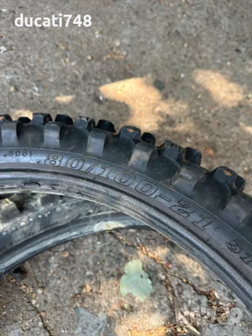 Предна и задна мотокрос гуми Dunlop - 80/100/21 - 100/90/19 , снимка 8 - Гуми и джанти - 55532668